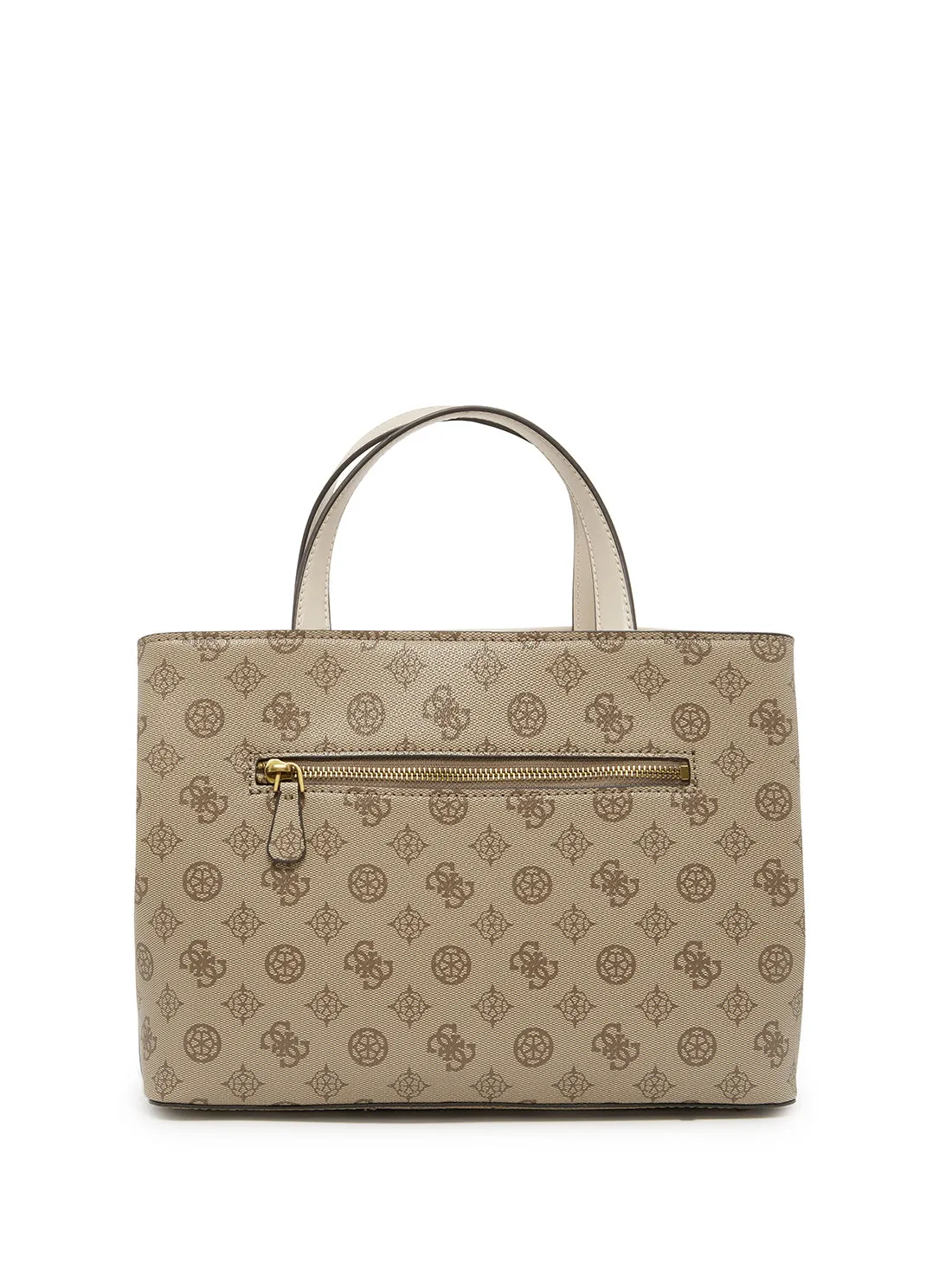 Beige Multi Print Hensely Logo Girlfriend Satchel