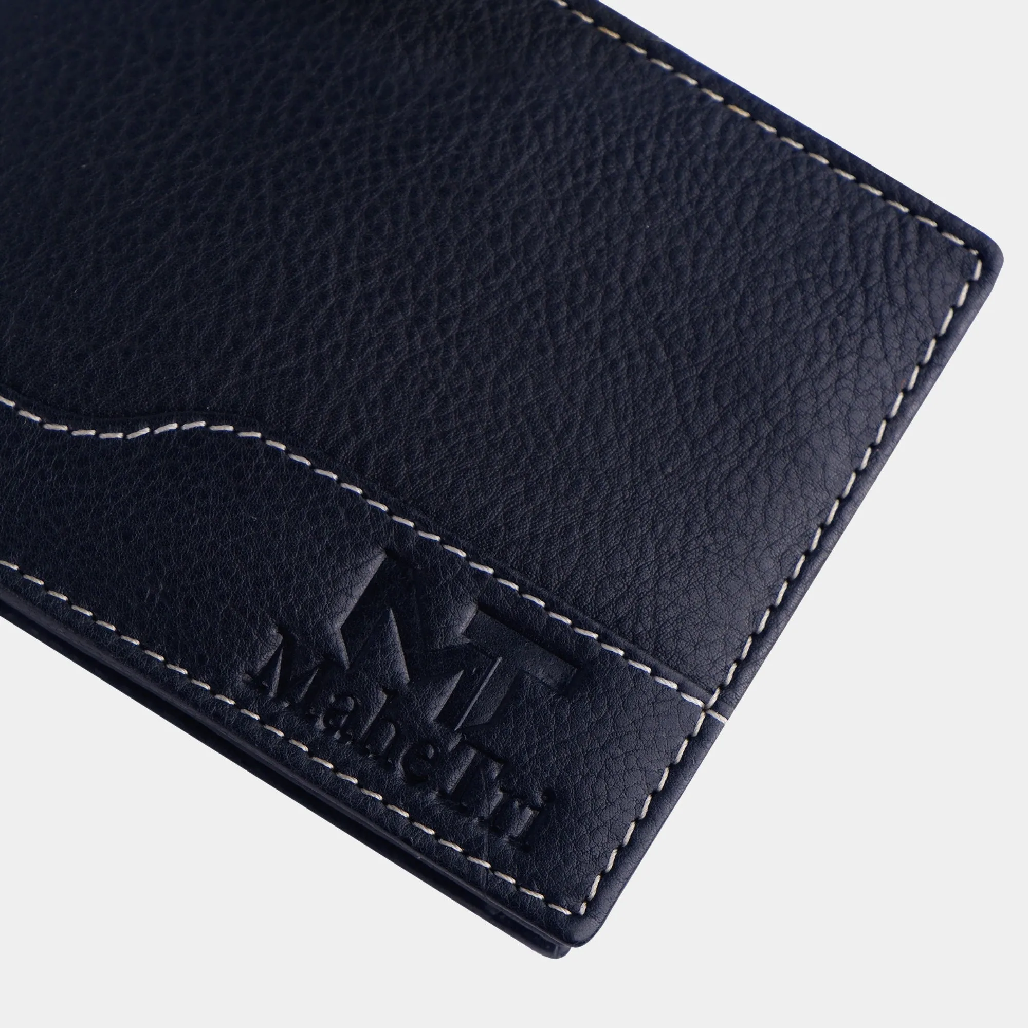 Bi-fold Black Buffalo Leather Wallet