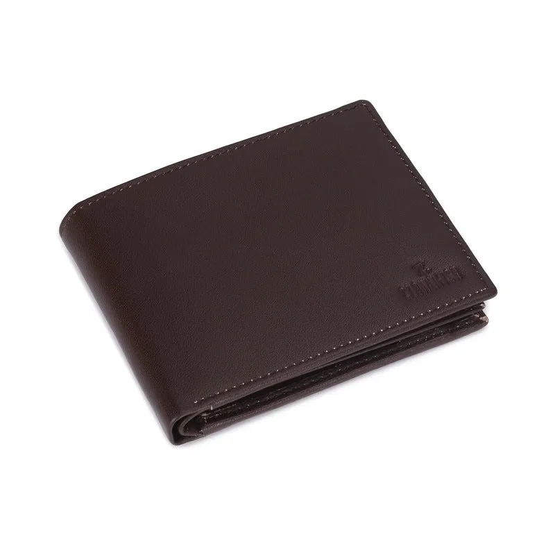 Bi-Fold Wallet with RFID Protection & Multiple Card Slots | Coin Pocket | Dark Brown | Genuine Leather