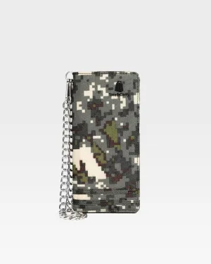 Biker Chain Wallet in Green Digital Camouflage