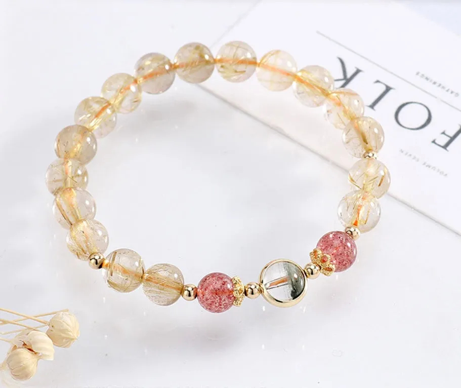 Blonde Crystal Strawberry Crystal Bracelet