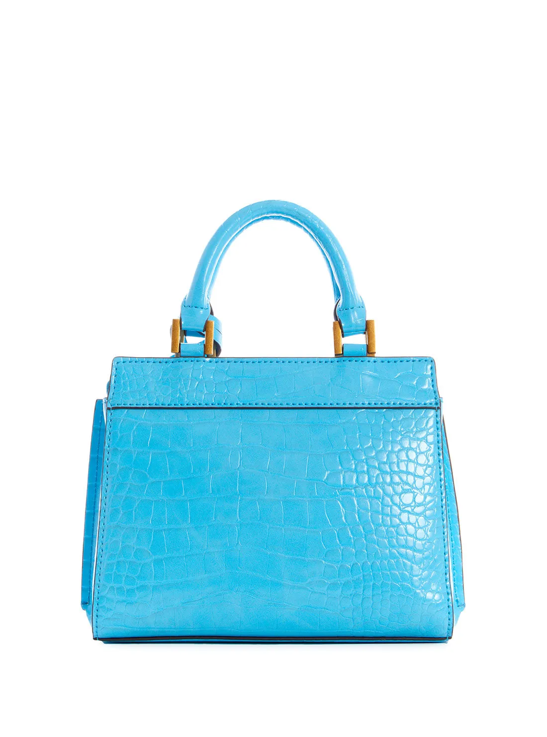 Blue Katey Croc Mini Satchel Bag