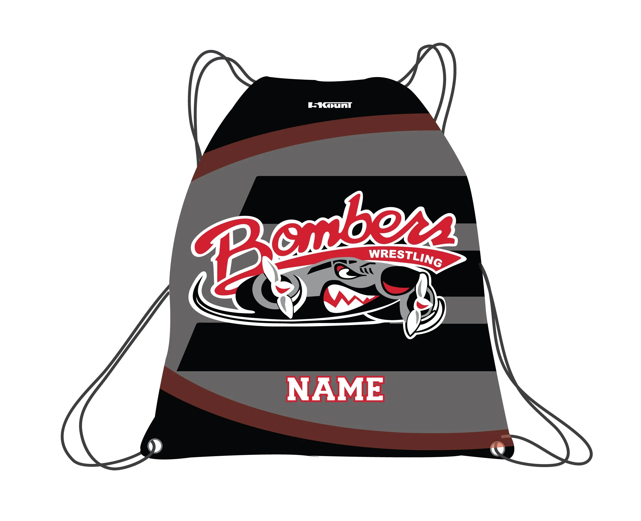 Boonton Wrestling Sublimated Drawstring Bag