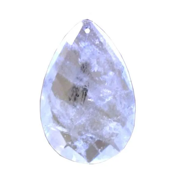 Brazilian Quartz 3-inch Faceted Almond Clear Rock Crystal Prism