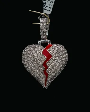 Broken Heart Pendant 14K White Gold With Diamond  2,64ct / 8.6gr