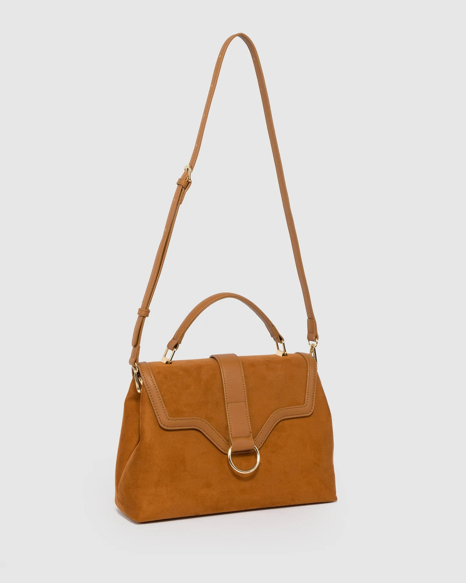 Brown Asma Ring Top Handle Bag