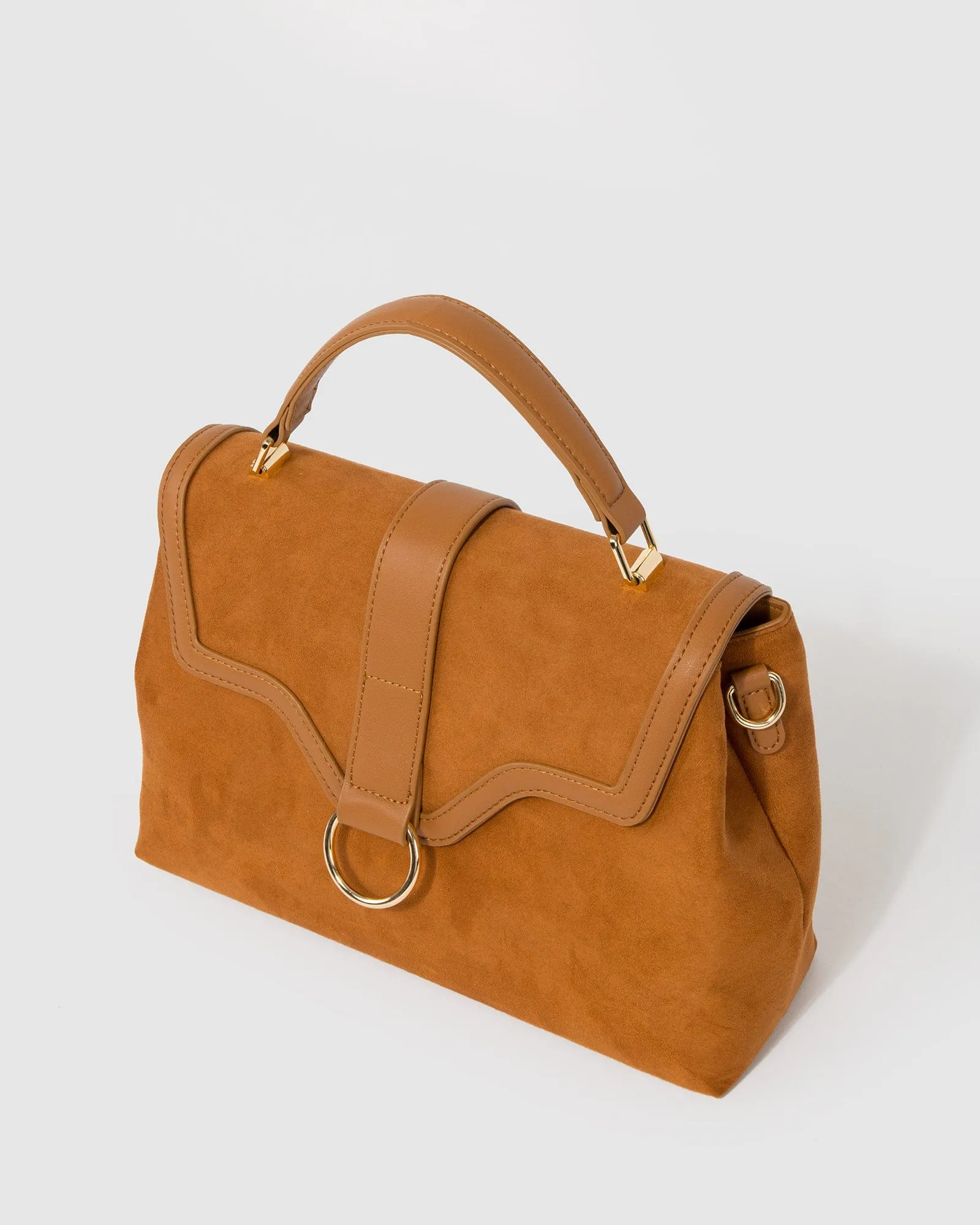 Brown Asma Ring Top Handle Bag