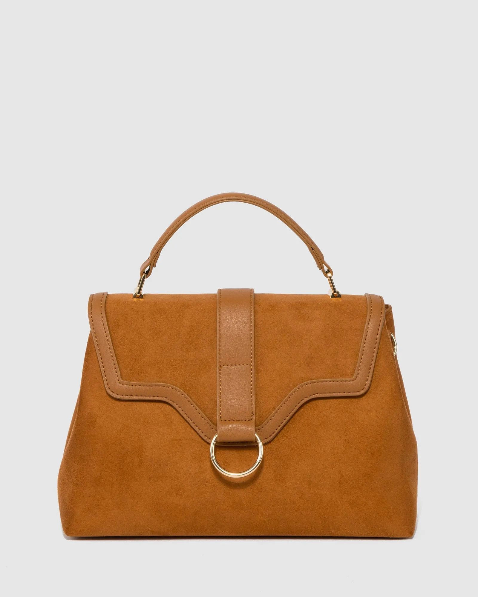 Brown Asma Ring Top Handle Bag