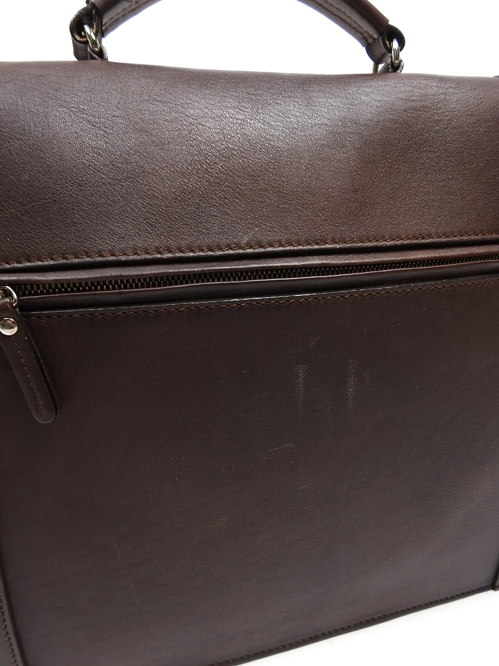 Brunello Cucinelli Brown Leather Briefcase