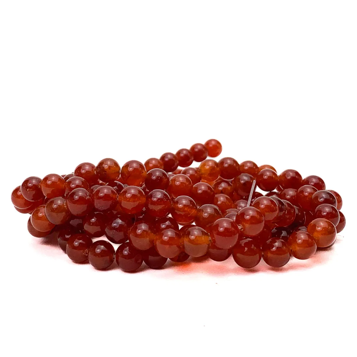 Carnelian 8mm Smooth Rounds Bead Strand