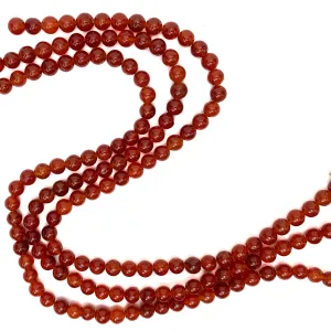 Carnelian 8mm Smooth Rounds Bead Strand