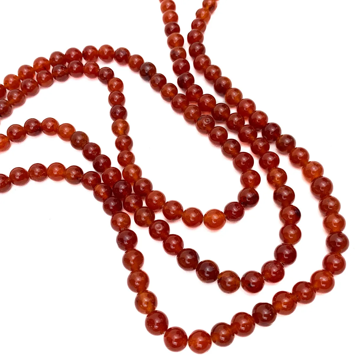 Carnelian 8mm Smooth Rounds Bead Strand