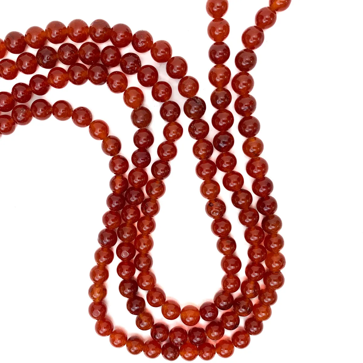 Carnelian 8mm Smooth Rounds Bead Strand