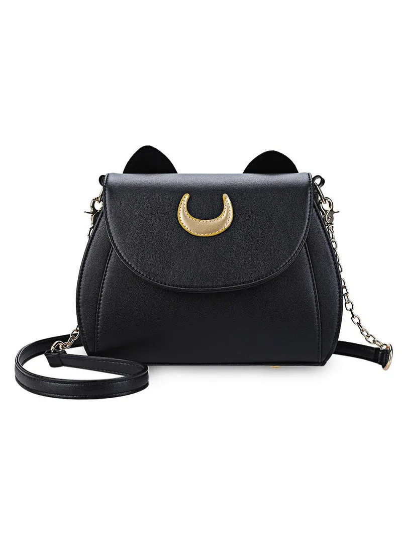 Cat Shape Chain Shoulder Bag PU Leather