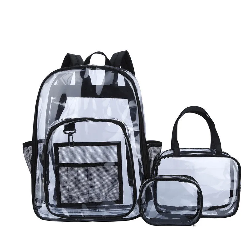 Clear Backpack Transparent Bag PVC Backpack Large Capacity Student Schoolbag