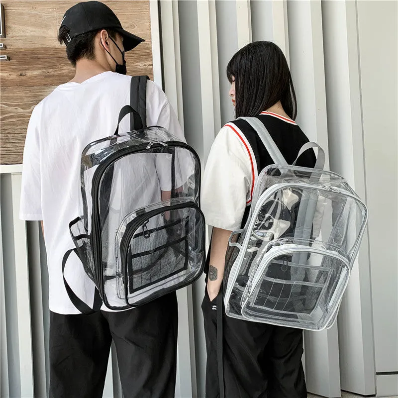 Clear Backpack Transparent Bag PVC Backpack Large Capacity Student Schoolbag