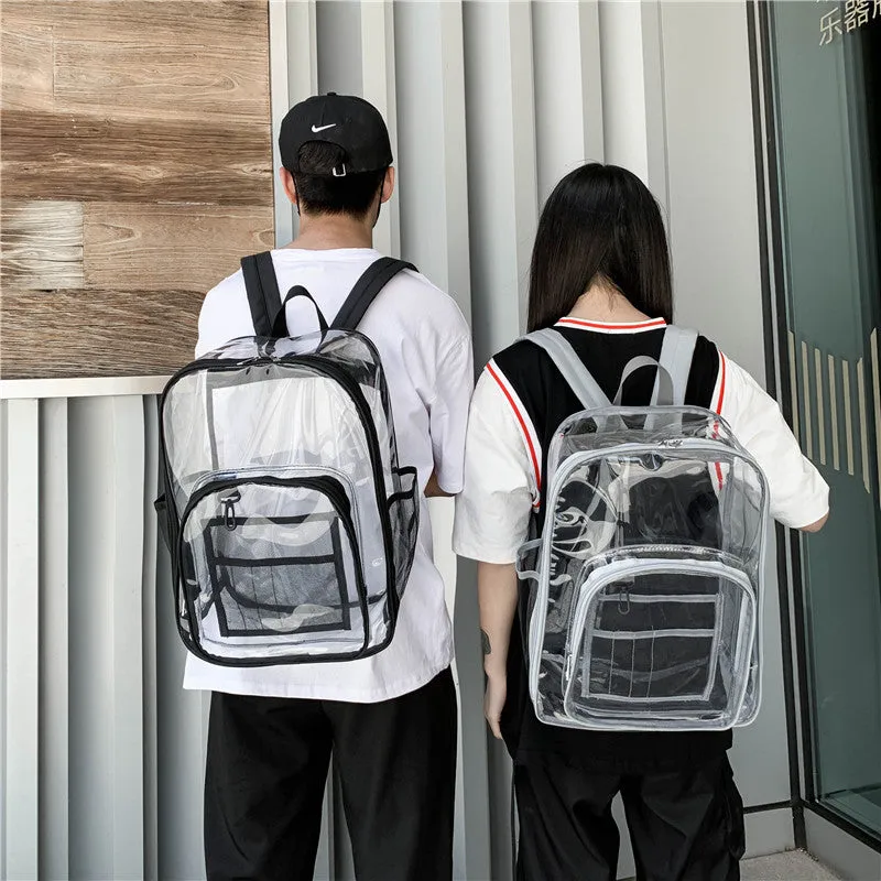 Clear Backpack Transparent Bag PVC Backpack Large Capacity Student Schoolbag