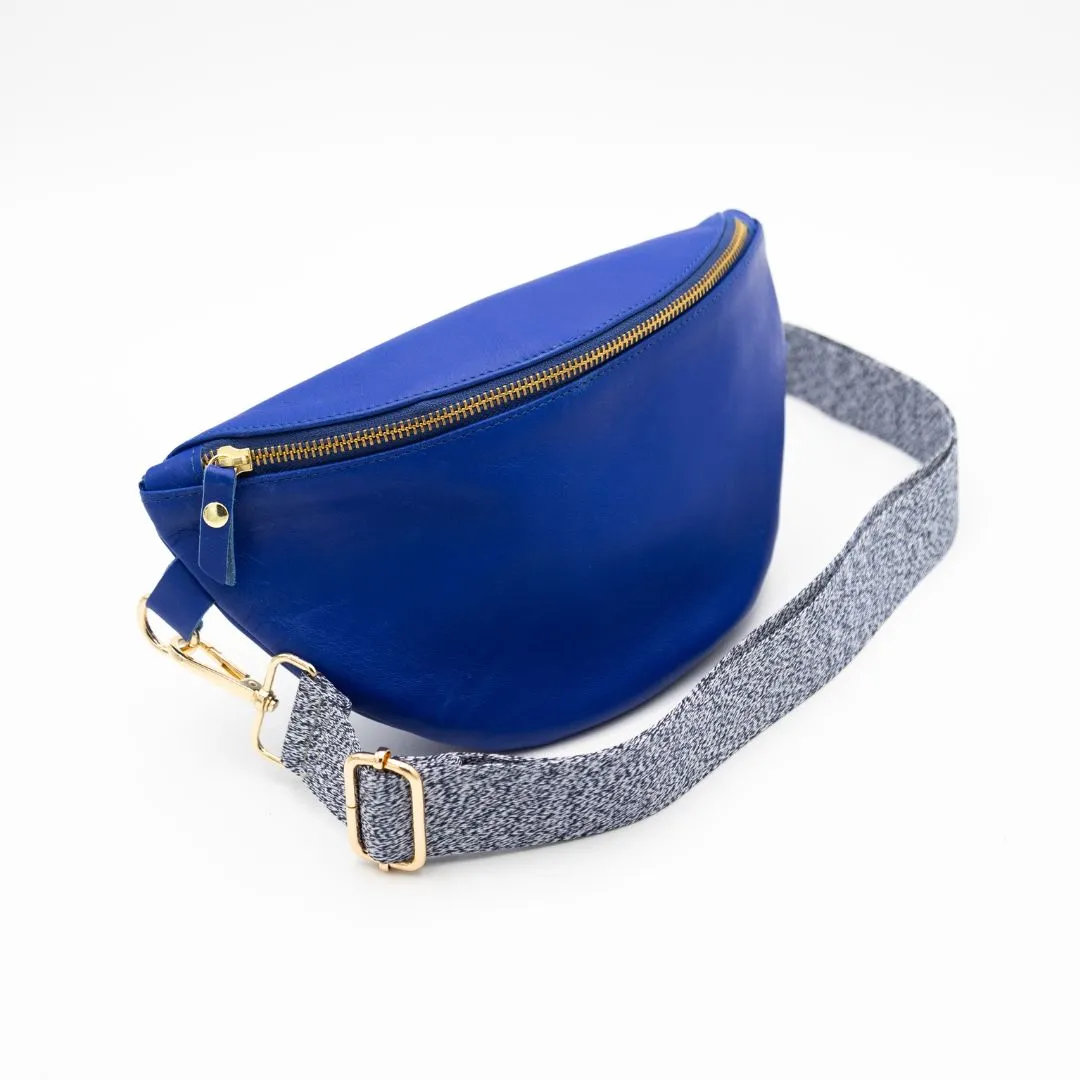 Cobalt Leather Bum Bag (w Gold Fittings)