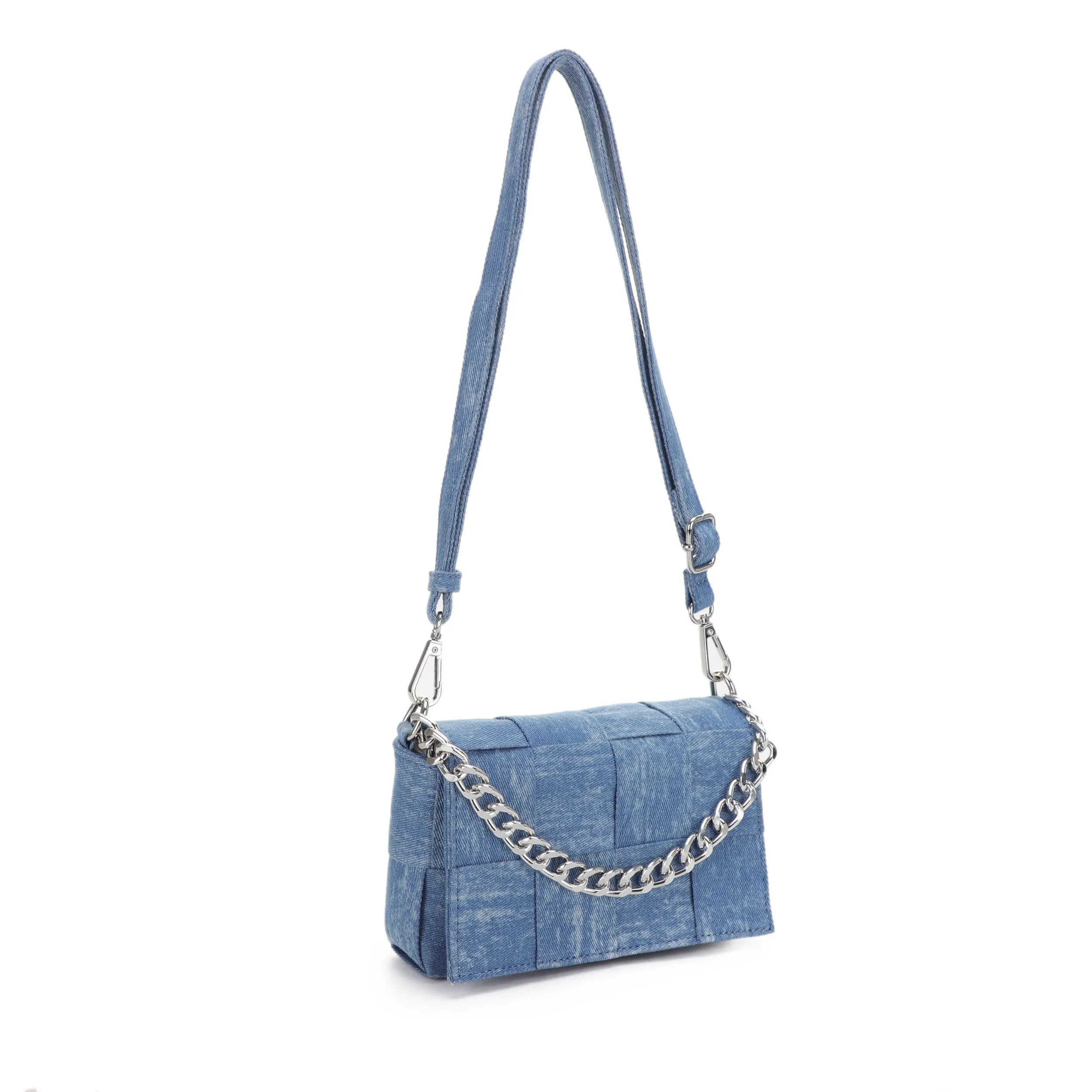 Cordelia Denim Basketweave Crossbody