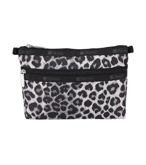 Cosmetic Clutch White Leopard