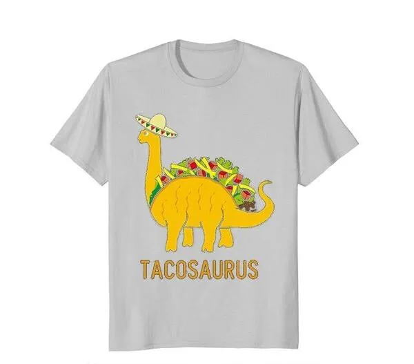 Cotton Tacosaurus Dinosaur T-shirt 9 color Options