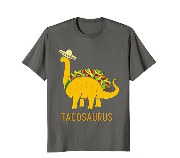 Cotton Tacosaurus Dinosaur T-shirt 9 color Options