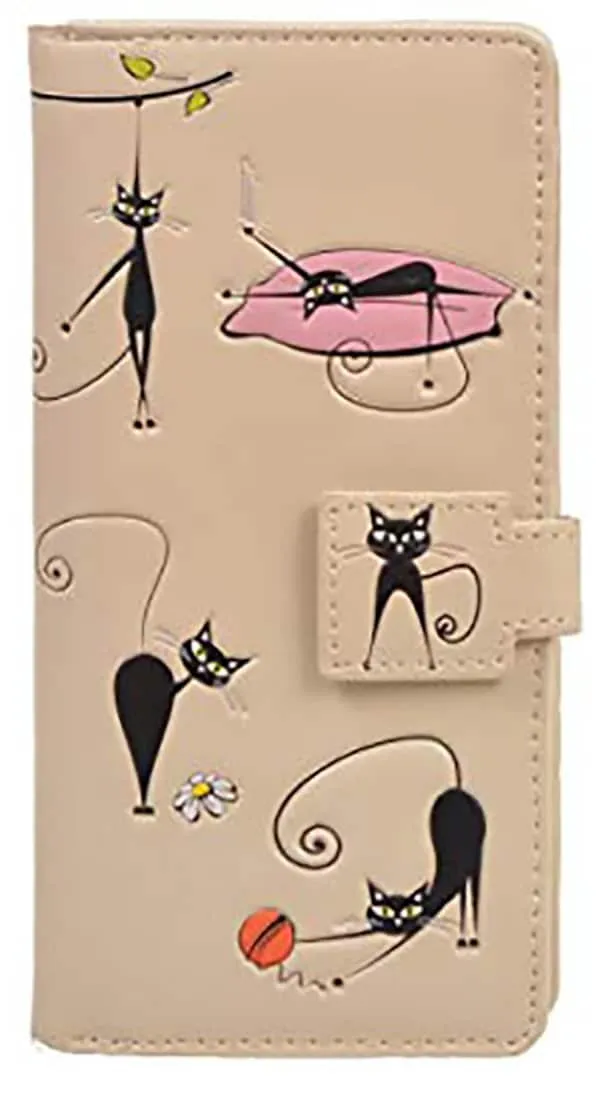 Crazy Cats Large Faux Leather Wallet by ShagWear