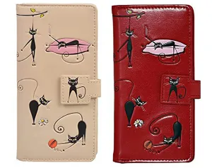 Crazy Cats Large Faux Leather Wallet by ShagWear