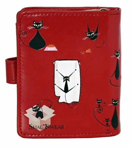 Crazy Cats Large Faux Leather Wallet by ShagWear