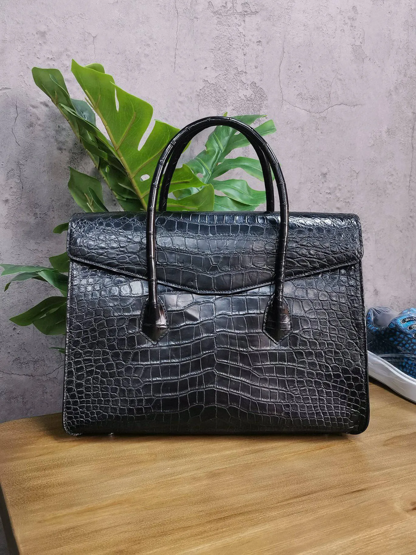 Crocodile Briefcase ,Crocodile Skin Leather Laptop Business Handbag