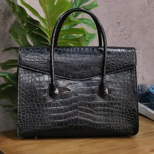 Crocodile Briefcase ,Crocodile Skin Leather Laptop Business Handbag