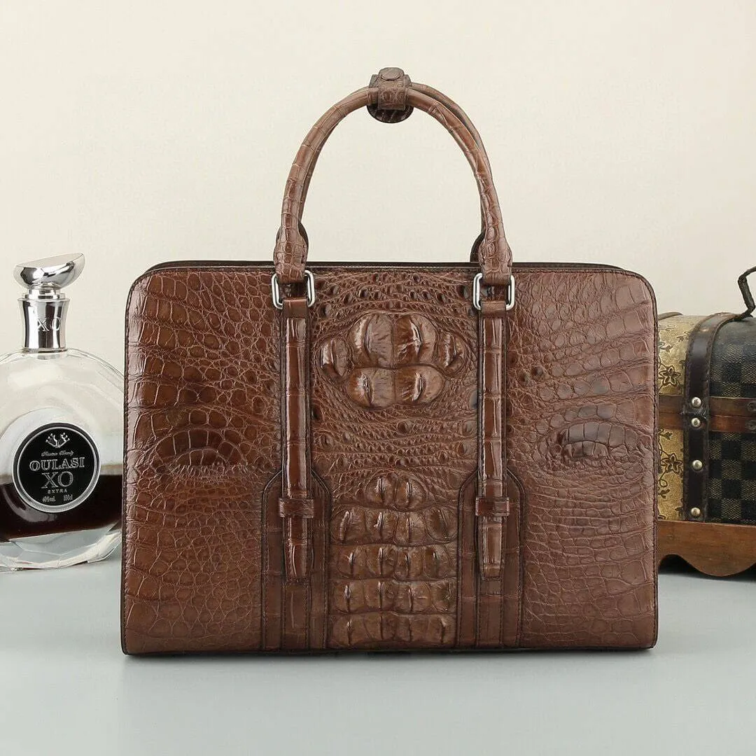 Crocodile Leather Briefcase Black & Brown