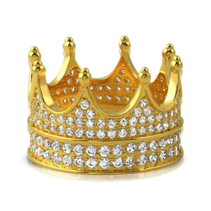 Crown of the Throne CZ Eternity Band Hip Hop Ring