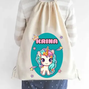 Custom Drawstring Bag - Magical Unicorn