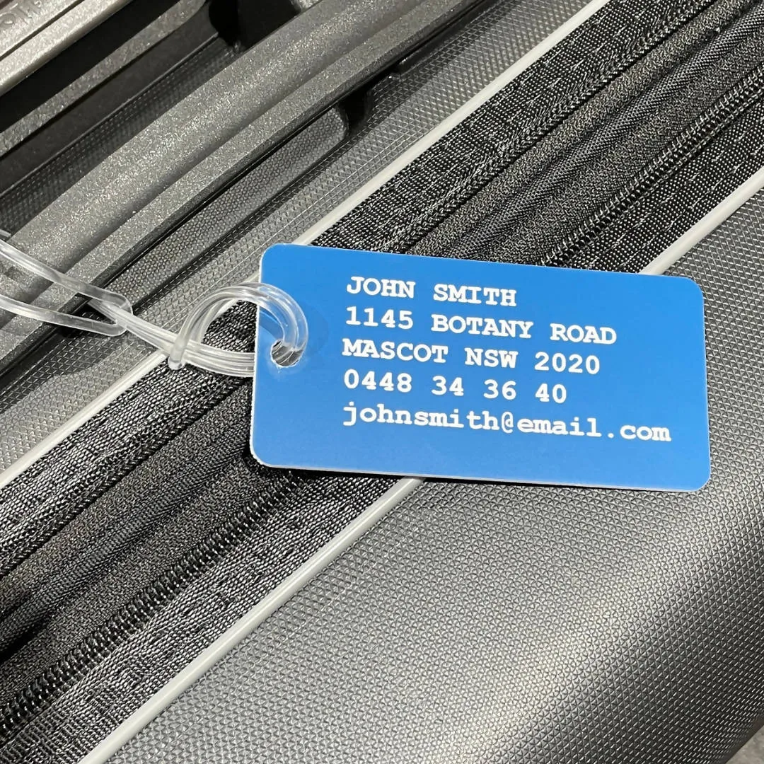 CUSTOM LUGGAGE TAG BLUE