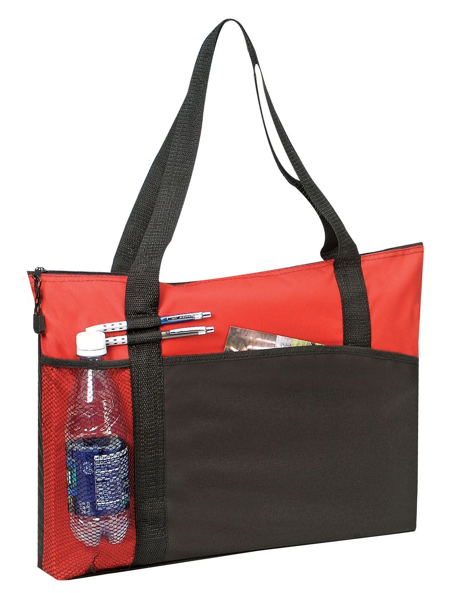 Custom Poly Tote Bag with Front Slip Pocket