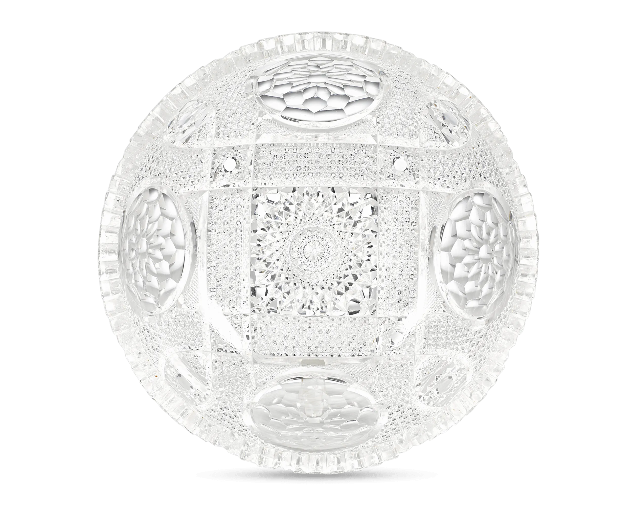 Cut Glass Bowl with Medallion Motif