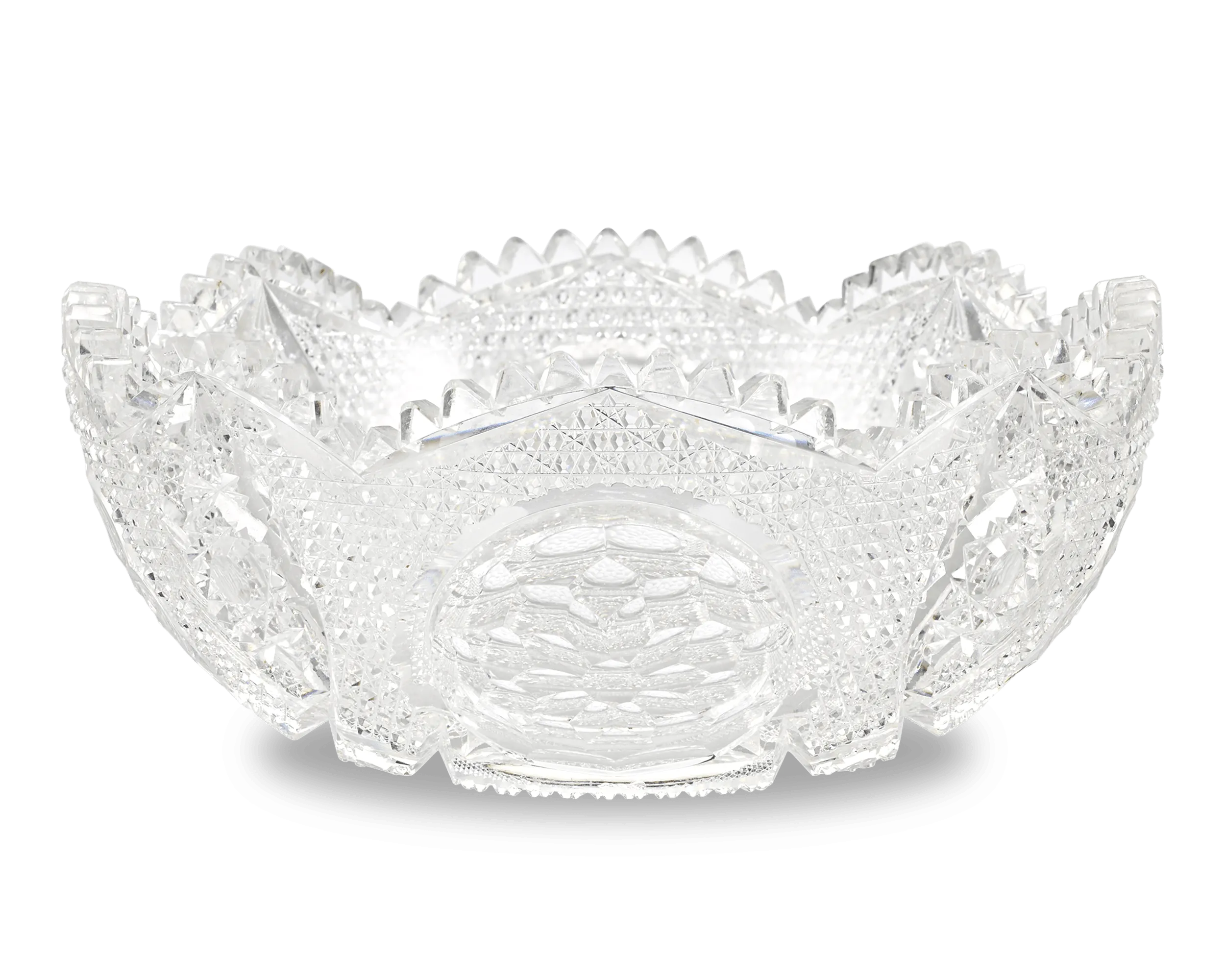 Cut Glass Bowl with Medallion Motif