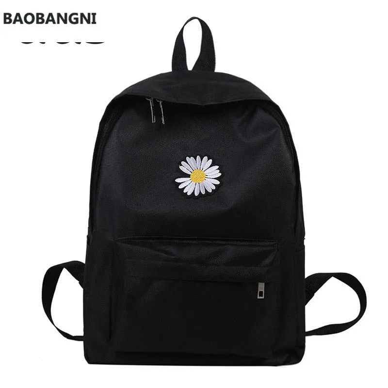 daisy  small backpack for school teenagers girls canvas women backpack white bookbag fashion travel backpack street trend