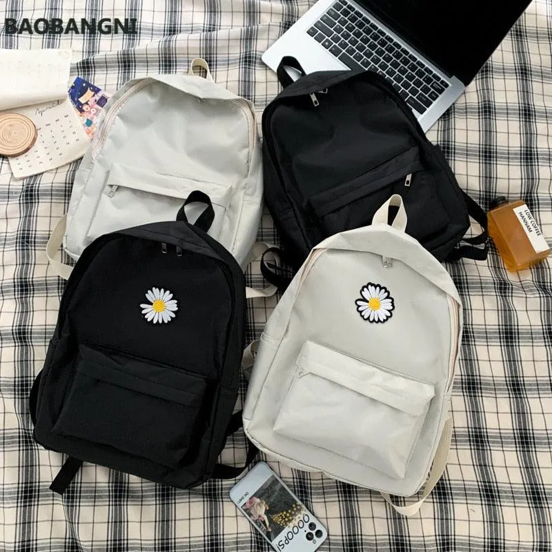 daisy  small backpack for school teenagers girls canvas women backpack white bookbag fashion travel backpack street trend