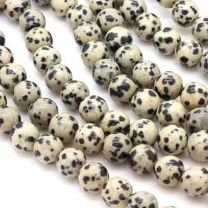 Dalmatian Jasper Rounds 8mm - 35cm Strand