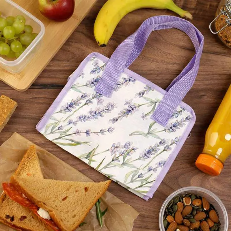 Eco Friendly Lavender Field Cool Bag, Lunch Bag, Picnic Carry Bags