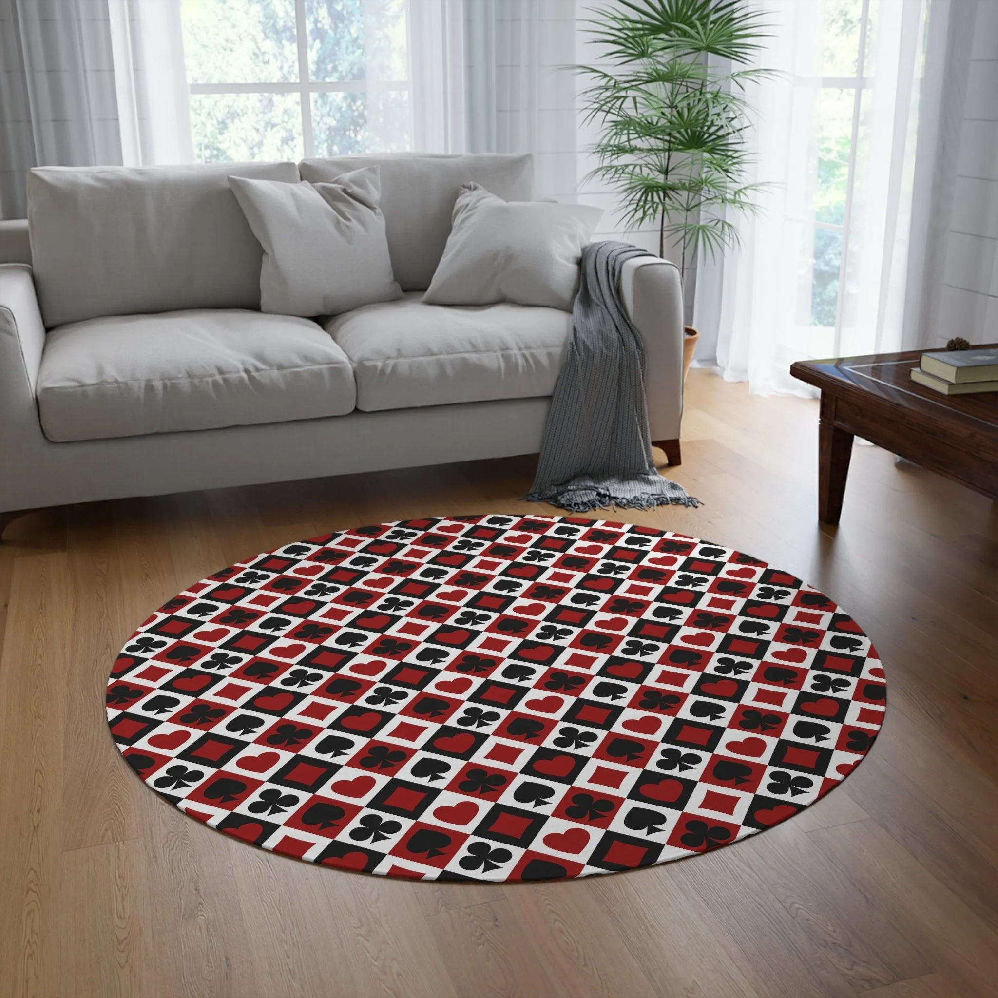 Elegance in Motion - Luxurious Round Chenille Rug