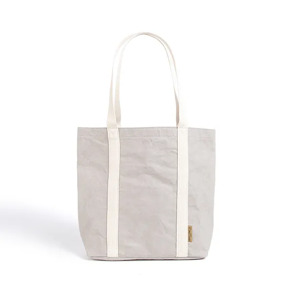 Ella Grey Tote Bag made from Washable Paper, an eco-friendly alternative to leather