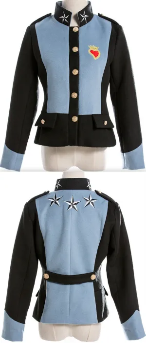 Embroidered Color-Block Jacket, Blue & Black