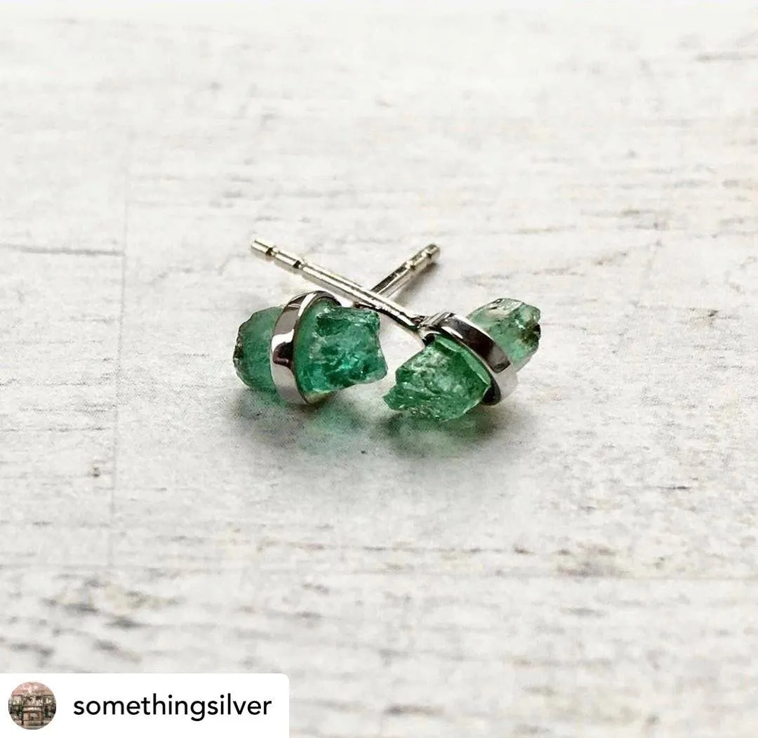 Emerald Wrap Stud Earrings