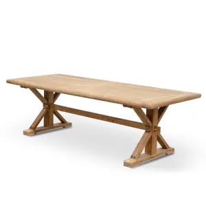 Ex Display - Winston Reclaimed 2.4m Elm Wood Dining Table - Rustic Natural