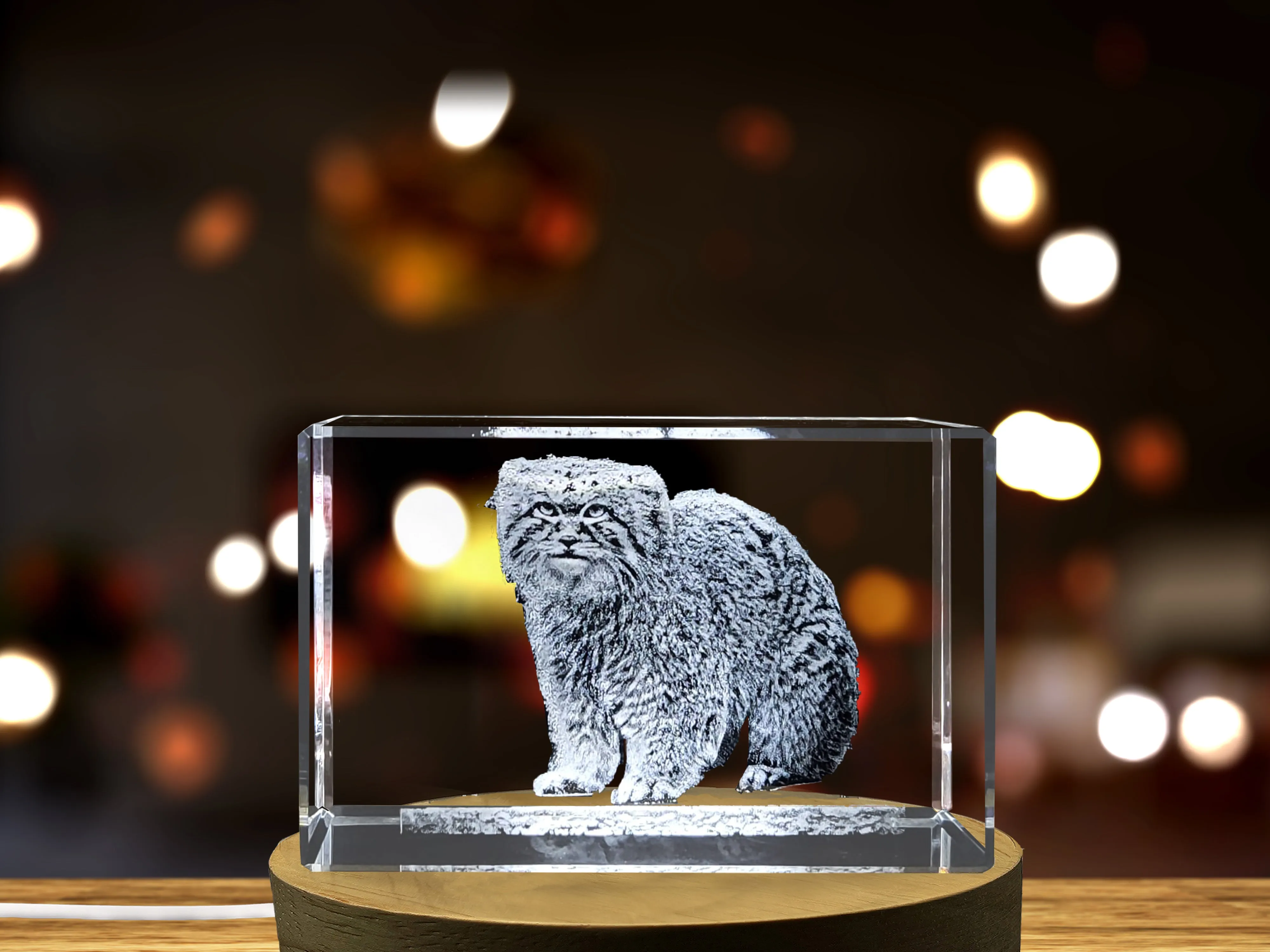 Exquisitely Detailed Pallas Wildcat Crystal Sculpture