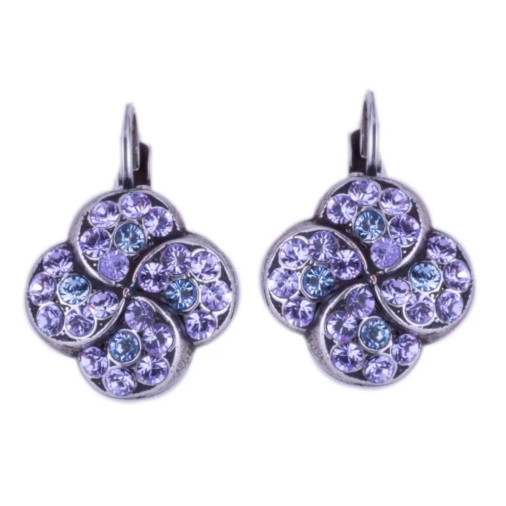 Extra Luxurious Quatrefoil Leverback Earrings in "Electric Blue" *Custom*