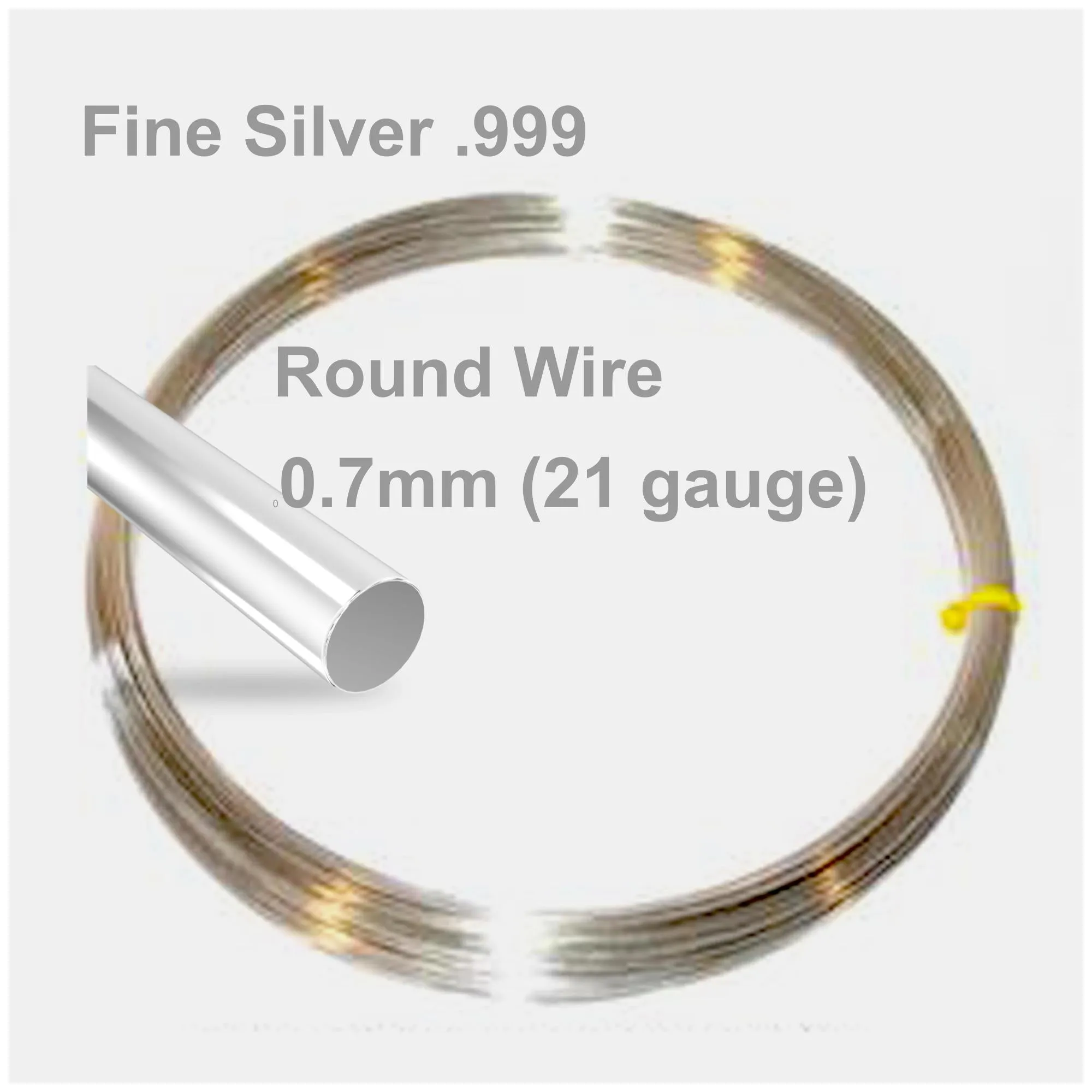 FAB Metals - Fine Silver 999 0.7mm [1mt] Round Wire | FS-R0.7W | Jewellery Making Supply